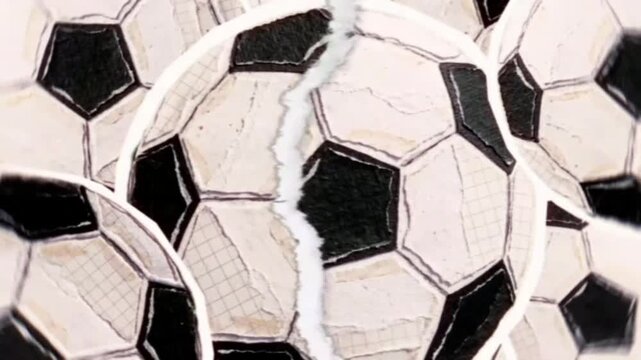 Dynamic soccer ball transition animation inspired by international football tournaments, featuring smooth motion and seamless movement. Perfect for sports broadcasts, football presentations, champions