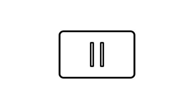 Black video pause icon on white background, minimalist media control vector