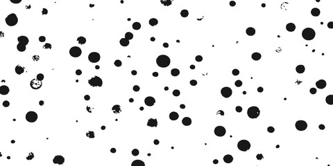 Abstract black ink splatters and messy paint drops distressed grunge dots texture background vector illustration. © Design House