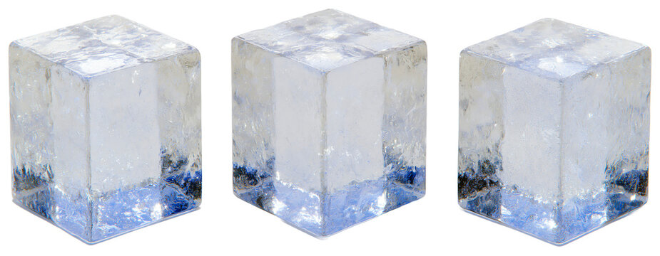 three ice cubes, isolated
