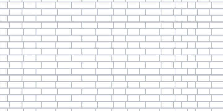 White brick wall pattern seamless background texture for architecture construction design.