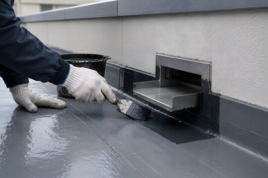 Waterproofing Work Around Rooftop Scupper Drain
