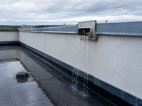 Emergency Overflow Scupper for Heavy Rain Protection
