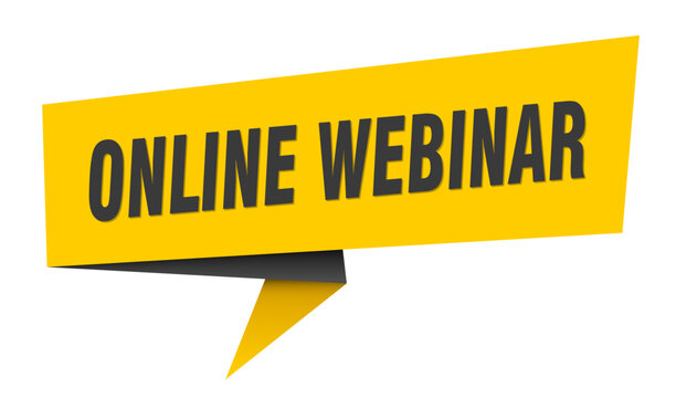 online webinar banner. online webinar&nbsp;speech bubble, label, sticker, sign template