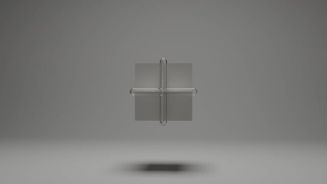 Modern white object animation with soft lighting in monochrome abstract environment, clean minimalist 3D render, seamless geometric motion background for branding and presentations