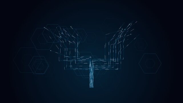 Abstract digital network tree representing artificial intelligence