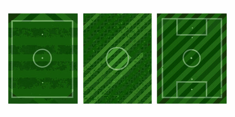 soccer field with textured green patterns football pitch sports background design creative stripes grid diagonal lines circle square outdoor activity game © Tarun