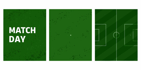 soccer field graphic with match day text realistic texture football pitch sports broadcast design illustration vector background green lines circle sport © Tarun