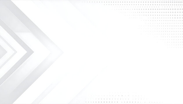 abstract background with white and gray geometric shapes forming perspective arrows, representing direction and progress