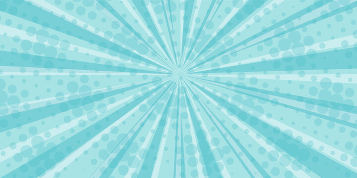 Blue Sunny haze pop art retro vector background