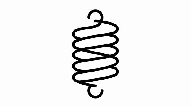 Black metal coil spring object.
