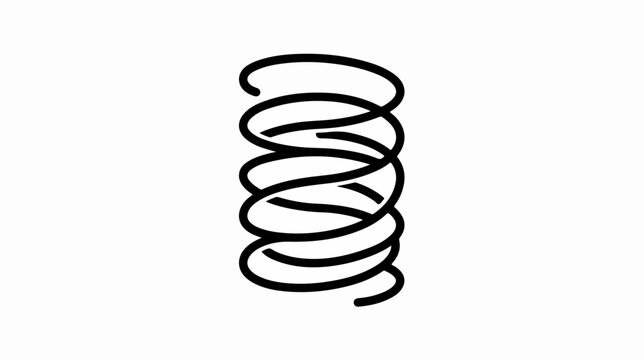 Black metal coil spring object.