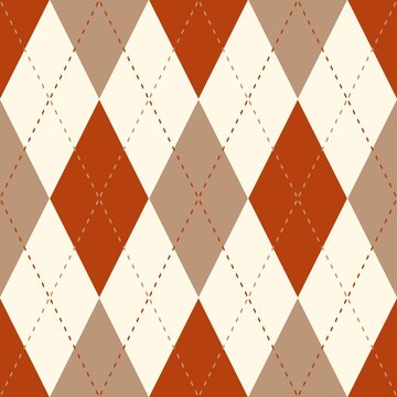 Falling leaves - terracotta argyle style pattern