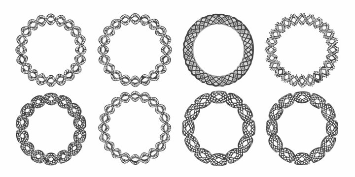 celtic knot circular patterns in black and white vector style on white background pattern ornament design art traditional symbol culture graphic