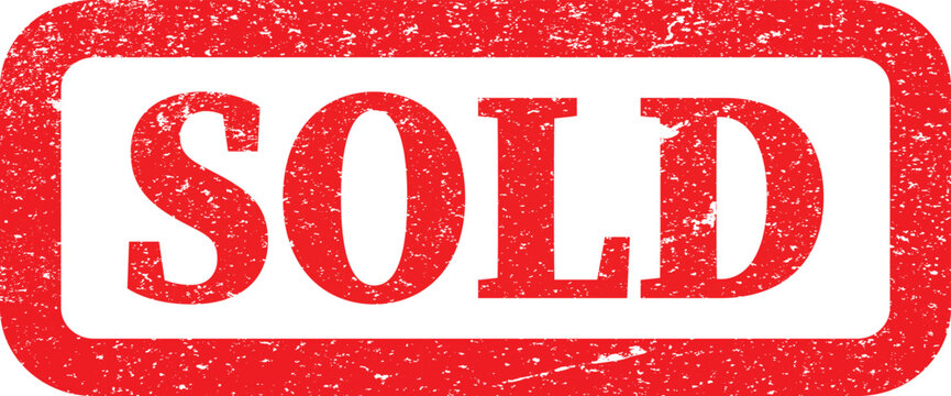 Red sold rubber stamp grunge texture sign