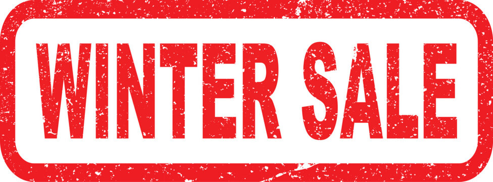 Red winter sale stamp sign with distressed texture