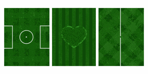 soccer field with heart and stripes textured collage green sports design creative pattern background football pitch love team game activity outdoor © Rekha
