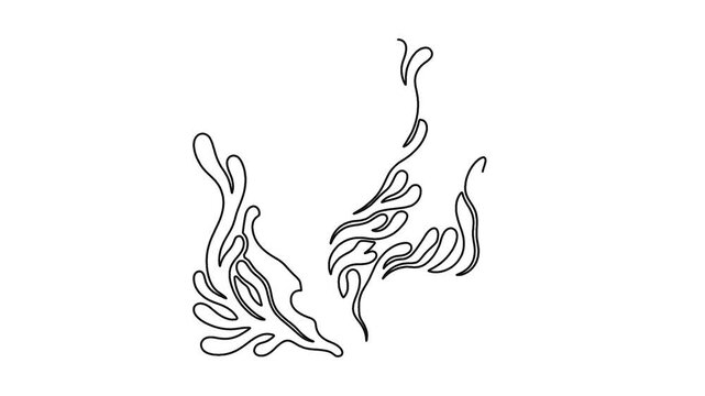 Continuous line drawing animation of abstract organic coral reef patterns.