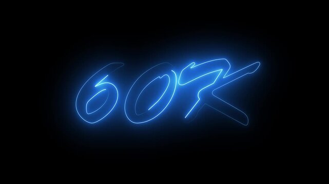 60K.Congratulations. subscribers. Blue neon number. Alpha channel animation in Easy to put into any video. neon 60k Follower neon Text And Firework Animation Subscribers.