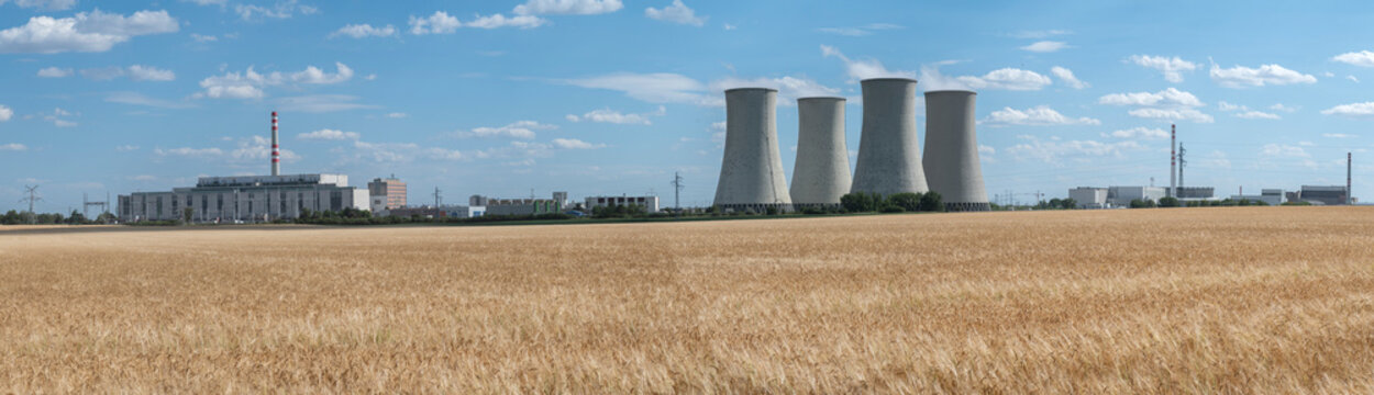 Cooling towers of nuclear power plant Jaslovske Bohunice , Slovakia.