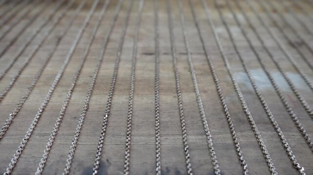 Silver chains neatly organized workspace