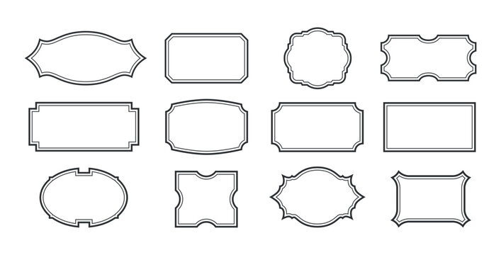Vintage frames set isolated on white background. Decorative frame. Vector Collection of Elegant Blank Label Borders and Outline Shapes