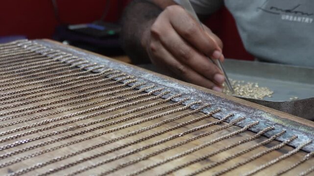 Artisan handcrafting traditional silver jewelry