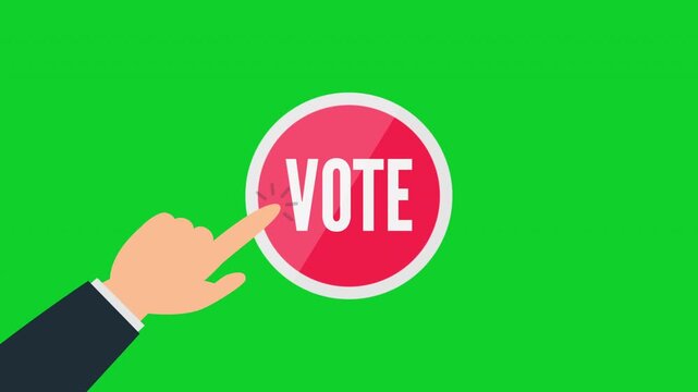 man and woman hands click vote button online voting  motion graphics
video footage
