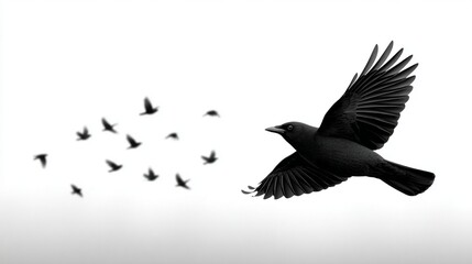 Obraz premium Silhouette of Bird Flying in Loopable Animation