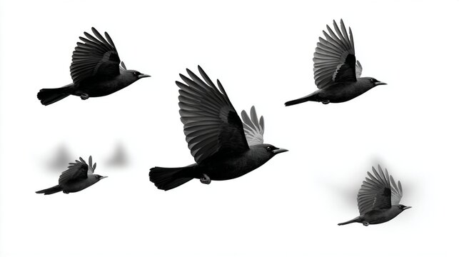 Silhouette of Bird Flying in Loopable Animation