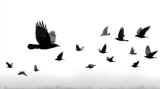 Silhouette of Bird Flying in Loopable Animation