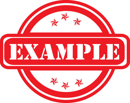 Example rubber stamp with round example text