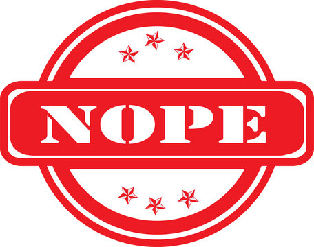 Red vintage nope stamp with stars