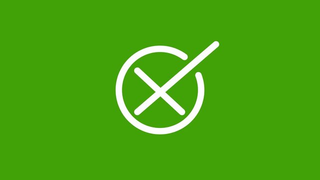Wrong mark red icon appearing. Cross wrong check mark, doodle X cross Mark, wrong check mark animation, symbol of cancel, deny, wrong or incorrect, symbol appear.