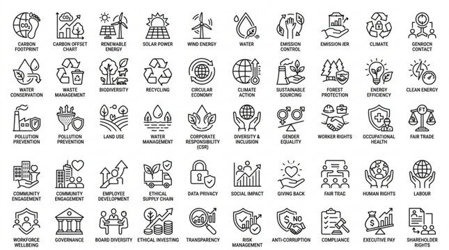 Collection of various icons depicting everyday life and technology