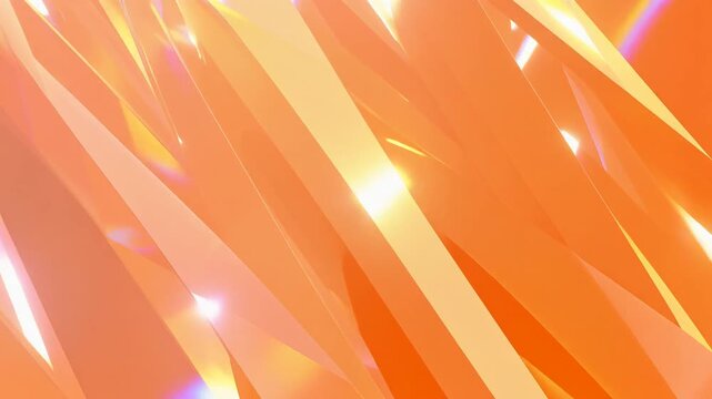 鮮やかな オレンジ と 虹色 光彩 が 重なる 抽象 幾何学 背景