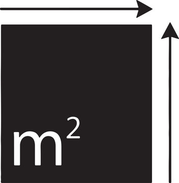 Black square with white superscript two symbol on right-aligned arrow also transparent background, black background