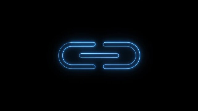URL link neon glow icon. Hyperlink web address internet website navigate and app on transparent background.