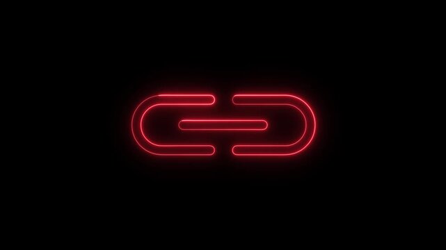 URL link neon glow icon. Hyperlink web address internet website navigate and app on transparent background.