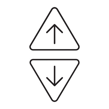 Up and Down Adjustment Control Buttons Line Icon Vector Illustration