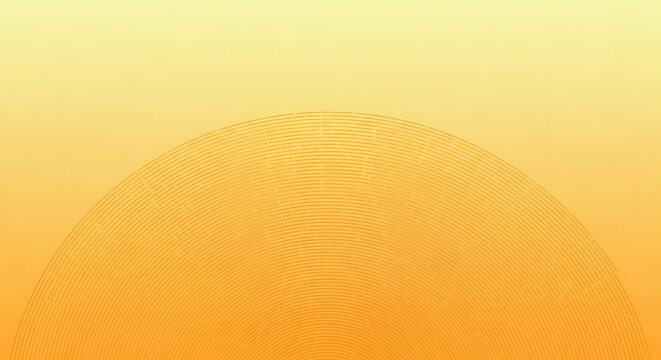 Dotted sun burst semi-circle pattern on a warm yellow gradient with gradient abstract minimalist background sunlight