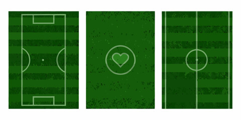 soccer field with heart symbol textured green background football sports design creative pattern grass pitch goal circle line marking sport activity © Raj