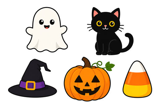 Set of halloween pumpkins