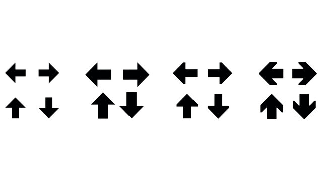 Directional arrow set featuring various styles for navigation movement interface design user experience website flow diagrams and mapping visual systems.