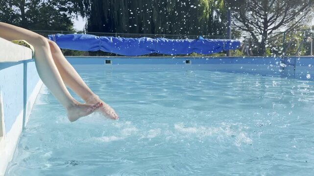 Relaxing by the pool on a sunny summer day