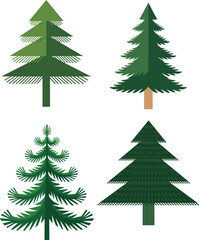 Obraz premium set of christmas trees