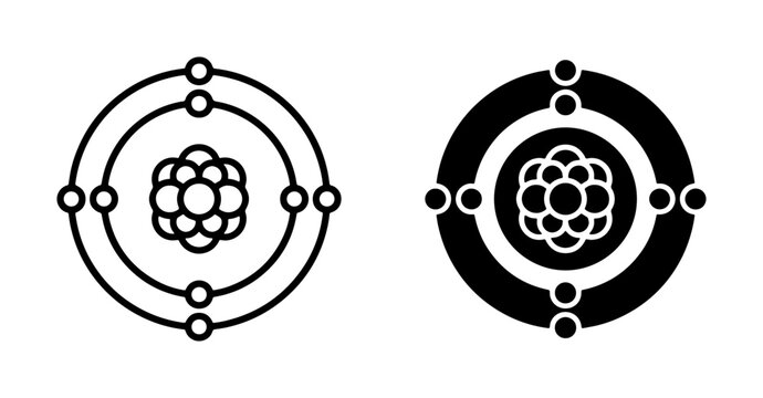 Atomic Structure Icons, Bohr Model Diagrams, Science Symbols, Chemistry Elements, Research Graphics
