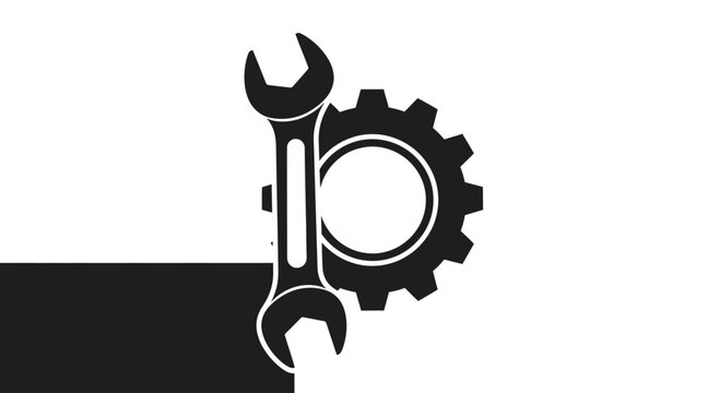 Industrial wrench and gear mechanical service logo
