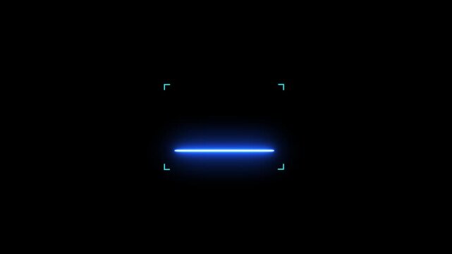 Scanner icon animation isolated scanner neon shine icon animation. fingerprint biometric scanning animation. On black background. 4k animation video