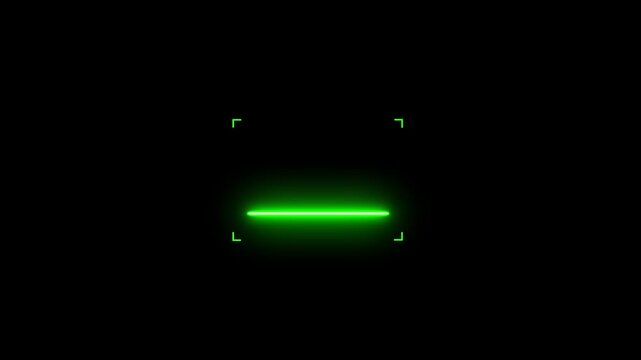 Scanner icon animation isolated scanner neon shine icon animation. fingerprint biometric scanning animation. On black background. 4k animation video